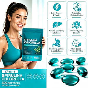 Complément Alimentaire en Gélules Molles d'Algues Spirales Vertes OEM, Protéines Végétales, Chlorophylle, Herbes, Énergie Naturelle, Personnalisable - Product Image 3