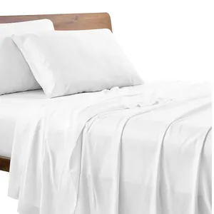 ชุดผ้าปูที่นอนใยไผ่ 4 ชิ้นพร้อมกระเป๋าลึก 14 นิ้วชุดผ้าปูที่นอนผ้าฝ้ายขนาดควีนไซส์ 7 ชิ้น
