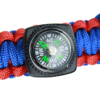 Montre-bracelet tressée multifonctionnelle en paracorde à sept cœurs Montre étanche à boussole Sifflet d'extérieur pour hommes avec allume-feu en silex