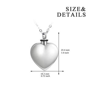 925 स्टर्लिंग चांदी दिल मेमोरियल कलश लटकन हार अंतिम संस्कार राख गहने - Product Image 5