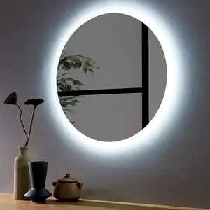 Phòng tắm thông minh gương với đèn chiếu sáng LED Vanity Backlit Bath gương bạc hiện đại Vòng khách sạn phòng tắm trang trí thẳng thắn