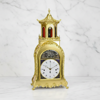Jam Otomatis Berbahan Perunggu Emas dengan Figur Biksu Berbunyi Lonceng, Terinspirasi dari Figur George III Inggris, Dilengkapi Braket