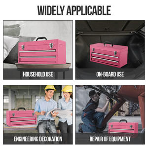 Nueva caja de herramientas de hierro de tres niveles con 166 piezas, con cajones y cerradura, para uso doméstico. - Product Image 4