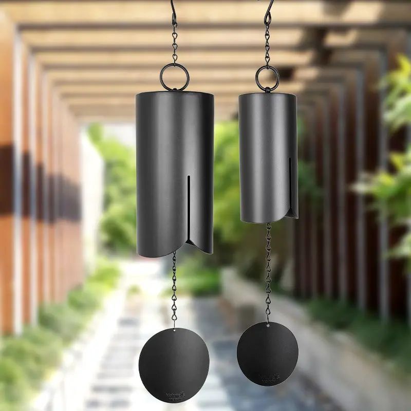 Campanilla de viento con colgante para decoración de patio de Villa, campanas melodiosas Retro de Metal para exteriores, grandes, tubos de hierro