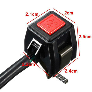 Interruptor de encendido universal para motocicleta con botón rojo para modificación de motocicletas todoterreno, pieza de repuesto con terminales de soldadura - Product Image 4