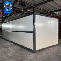 Casa Contenedor Plegable Móvil de Acero Ligero de 12 pies, Cabaña Prefabricada Portátil para Almacenamiento Exterior, Garaje o Taller
