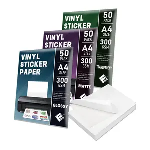 Fy fogli 400 argento stampabili in vinile lucido opaco a getto d'inchiostro A4 etichetta trasparente adesivo adesivo adesivo carta per stampa Laser