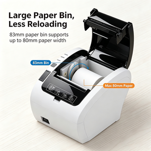 Rouleau de papier thermique 80 mm pour <span class=keywords><strong>imprimante</strong></span> de reçus POS, <span class=keywords><strong>imprimante</strong></span> de tickets sans encre de bureau avec connexion USB, Bluetooth, <span class=keywords><strong>Wifi</strong></span>, LAN - Product Image 5