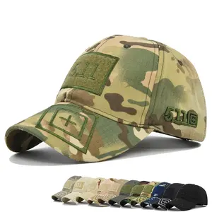 Casquette de broderie en coton réglable personnalisée pour l'extérieur Casquette de baseball camouflage