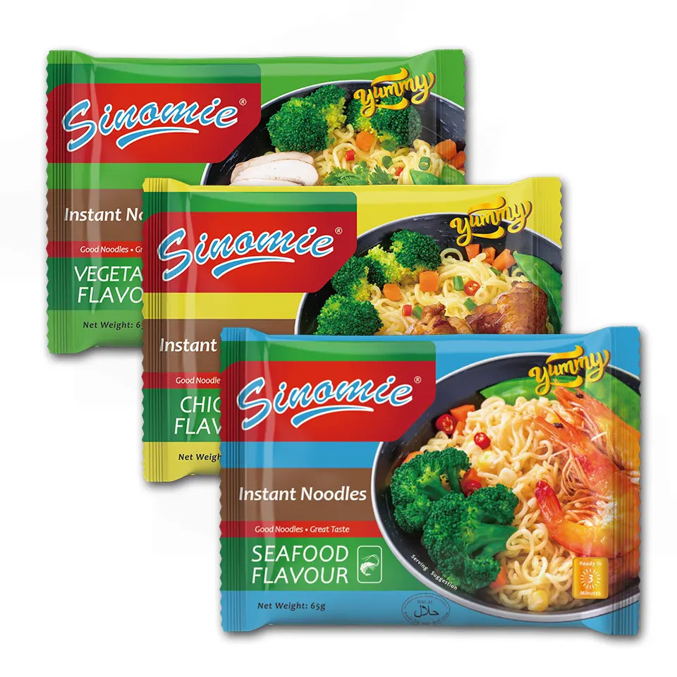 85g SINOMIE Brand Instant Noodle Factory Wholesale Hot Sales Cheap Price HALAL Chicken Flavor OEM Bag Instant Noodles