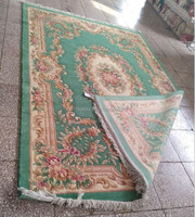 Tapis en laine fait main chinois Aubusson à poils longs, écologique et adapté aux animaux domestiques