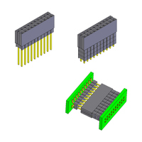 Conector DuPont Header PC104 Hembra de Perfil Alto con Pines Largos, Carcasa de 2.54mm de Paso, Latón/Chapado en Oro, para PCB, con Colores Personalizados