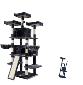 Moderno grande Multi-strato di lusso peluche gatto arrampicata albero con Sisal & legno tiragraffi in cartone resistente imballaggio - Product Image 6