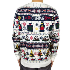 Оптовая продажа трикотажный свитер из 100% полиэстера, мужской пуловер с уродливым вырезом, Рождественский свитер на заказ, джемпер - Product Image 3