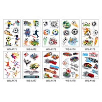 Autocollants de tatouage temporaire imperméables sur le thème du football pour garçons et filles