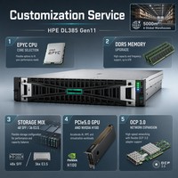 Nouveau serveur rack 2U HPE ProLiant DL385 Gen11, double processeur AMD EPYC 9124, 4*64 Go de RAM DDR5, PCIe 5.0, serveur de calcul IA et de base de données