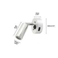 Lampe de lecture pour camping-car 12V 24V Argent Blanc chaud pour camping-cars, yachts, bateaux, remorques
