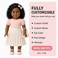 Poupée de mode personnalisable de 18 pouces avec tenue rose blush et chaussures, OEM/ODM, ensemble de poupées de haute qualité pour cadeaux