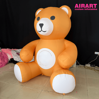 Mascotte gonflable personnalisée en forme d'ours en peluche multicolore, accessoires de décoration pour fête de carnaval