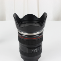 Mug isotherme à double paroi noir 3D amusant en acier inoxydable, conteneur à eau, mugs de voyage, mug à café en forme d'objectif d'appareil photo