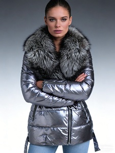 Low Price Fur Collar Shiny Winter Down Jacket Available in Various