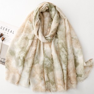 Ink Gradient Color Blocking Polyester Scarf Chinese Style Versatile Commuting Sun-protective Gold-embossed Lightweight Shawl - Product Image 4