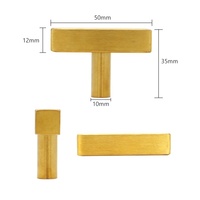 Acier inoxydable Creux Carré T Bar Pull Design Cuisine Salle De Bains Tiroir Porte Brosse Or Poignée Pull