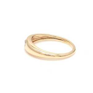 Bague mini-sceau en or massif 14 carats avec diamant naturel taille coussin, plaqué rhodium, sertissage encastré, certifiée pour mariage et fiançailles, pour femme - Product Image 1