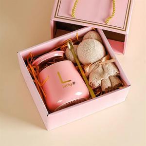 Nouvelle Tasse en Céramique avec Coffret Cadeau et <span class=keywords><strong>Serviette</strong></span>, Ensemble Ours Mignon, Chauffe-Tasse de Haute Qualité pour Mariage, Bureau, Anniversaire - Product Image 5