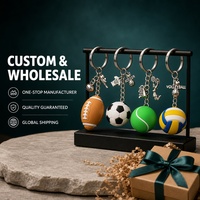 Lot de porte-clés personnalisés en PVC souple pour ballons de sport (football, tennis, volley-ball) – Vente en gros, OEM, ODM, directement de l'usine