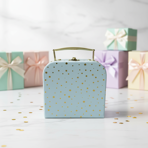 Wholesale Recyclable Paperboard Suitcase <strong>Box</strong> for Children's Makeup &amp; <strong>Small</strong> Item <strong>Storage</strong> with Handle-Gift <strong>Box</strong>, Stamping Foil logo - Product Image 1