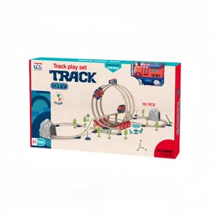 صوت كهربائي ضوء قطار السكك الحديدية مكونات ديي المسار سيارة أطفال 3 + بطارية تعمل بالطاقة صبي اللعب هدية عيد ميلاد مثالية - Product Image 3