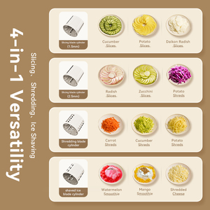 <span class=keywords><strong>Kit</strong></span> de coupe-légumes électrique sans fil, trancheuse à fromage, 4 lames interchangeables, trancheuse à légumes électrique rotative - Product Image 4
