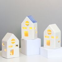 Bougie LED de Noël en grès céramique écologique et non toxique, couleur personnalisée, décoration de bureau, artisanat de style nordique, ornements pour la maison