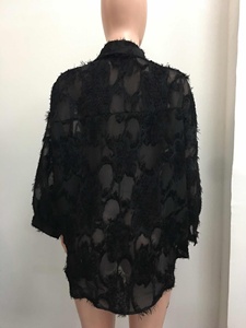 Nueva Blusa de Gasa para Mujer, de Manga Larga, con Incrustaciones de Diamantes, Bordado Tridimensional de Flores, Estilo Moderno - Product Image 6