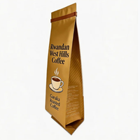 Sachet de café personnalisé imprimé avec soufflet latéral, valve et fermeture à lanière, en feuille d'aluminium de qualité alimentaire haute barrière pour l'emballage de thé et de snacks