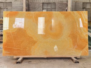 حجر أونيكس طبيعي شفاف مصقول كبير الحجم بلون برتقالي أرانشيو للفنادق والفلل الحديثة مقاوم للماء لمدة عام - Product Image 2