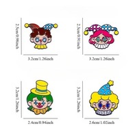 Broche Clown de Dessin Animé en Alliage de Zinc, Émail Coloré, pour Décoration de Sac à Dos et Vêtements, Cadeau Quotidien