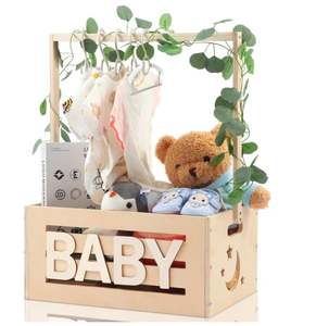 Caja <span class=keywords><strong>de</strong></span> madera personalizada para baby shower, armario, cesta para bebé con asa, caja <span class=keywords><strong>de</strong></span> almacenamiento <span class=keywords><strong>de</strong></span> <span class=keywords><strong>bienvenida</strong></span>, soporte para recién nacido, niño y niña, estante <span class=keywords><strong>de</strong></span> regalos - Product Image 1