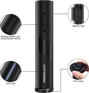 Nice Packaging 4In1 Electric Wine Bottle Opener Gift <b>Set</b> With Foil Cutter,Wine Stopper,Wine Preserver - Product Image 2