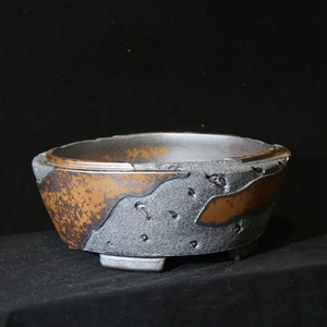 Pot à Bonsaï Zisha Cuit au Bois, Forme Irrégulière, Fait Main, Style Wabi Sabi, Grand Rond, Motif Lotus Insecté - Product Image 2