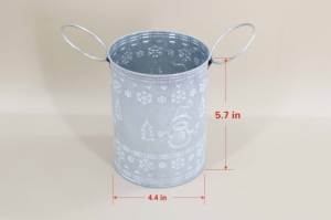 Fioriera in Metallo Zincato Stile Rustico Moderno con Foro di Drenaggio, Resistente ed Ecologica per Casa e Giardino - Product Image 2