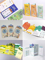 Brochure pliée découpée sur mesure, attrayante, tri-pliée, laminée, pliée, dépliant en papier couché