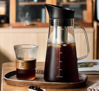 Cafetière glacée hermétique à infusion froide de 32 oz et infuseur à thé avec bec verseur Carafe en verre avec filtre réutilisable en acier inoxydable