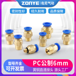 Pc <b>Quick</b> <b>Connector</b> M8 1.25 Brass Air Hose Fitting Straight Type For Pneumatic System - Product Image 5