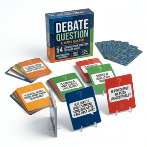 Juego de Cartas con Preguntas de Debate Personalizadas OEM, 54 Iniciadores de Conversaciones Controversias, Juego de Cartas para Fiestas de Adultos - Product Image 1