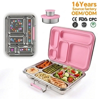Aohea Boîte à lunch en acier inoxydable pas chère, qualité 304, design basique, durable, étanche, compatible micro-ondes, pour l'école, le bureau, la maison, boîte à lunch bento