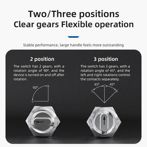 5A Metall drehschalter 19mm 22mm ein aus Schlüssels teuer gerät 1 no1nc Verriegelung wahlschalter 3 Position - Product Image 4