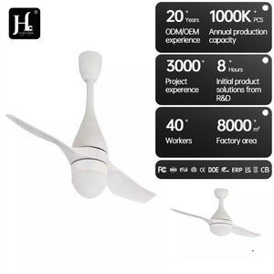 Ventilateur de plafond moderne électrique de 42/52 pouces, moteur CC, faible bruit, utilisation hôtelière, décoration de maison élégante, blanc, lumière unique - Product Image 5