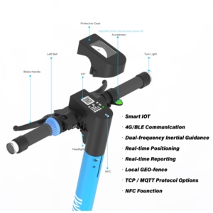Trottinette électrique partagée en alliage <span class=keywords><strong>d</strong></span>'aluminium avec clignotants, batterie amovible, contrôle par application, suivi GPS, certifiée CE, pour les trajets urbains - Product Image 4